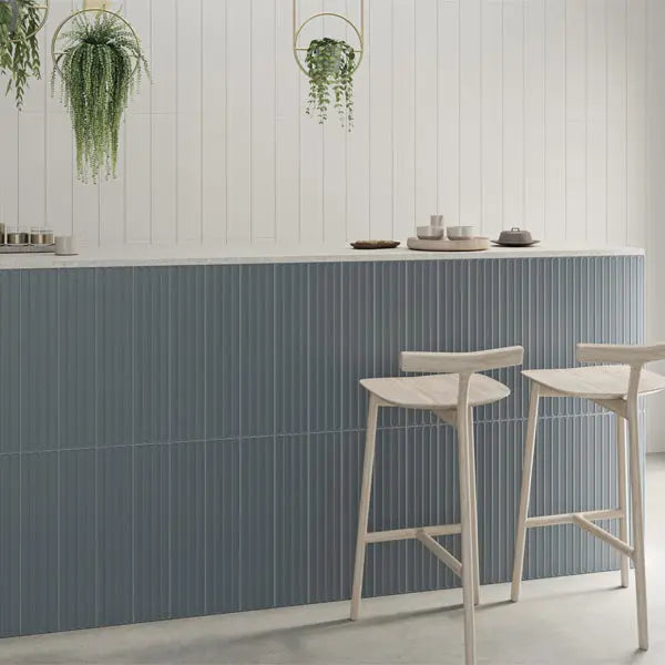 Elite Design Studio - 107x542mm DNA Tiles - Plinto In (Concave) Blue Matt