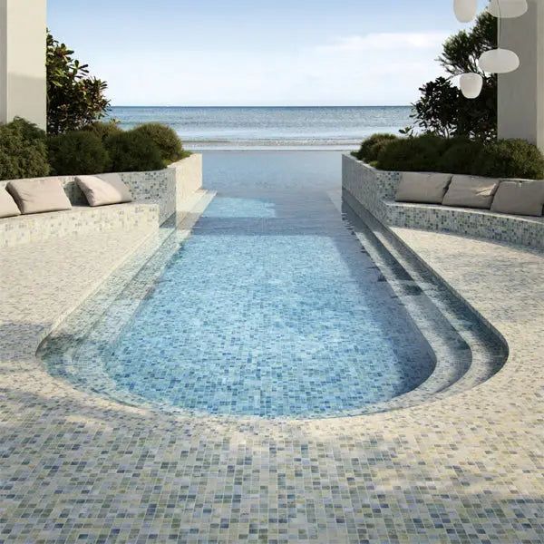 Elite Design Studio - 365x365mm Ezarri Pool Mosaic - Aquarelle Fluid 50mm Safe (Anti-Slip)