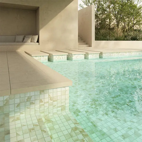 Elite Design Studio - 365x365mm Ezarri Pool Mosaic - Aquarelle Sponge 50mm Safe (Anti-Slip)