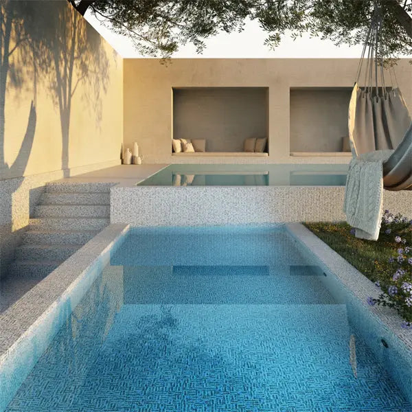 Elite Design Studio - 365x365mm Ezarri Pool Mosaic - Aquarelle Strokes 50mm Safe (Anti-Slip)