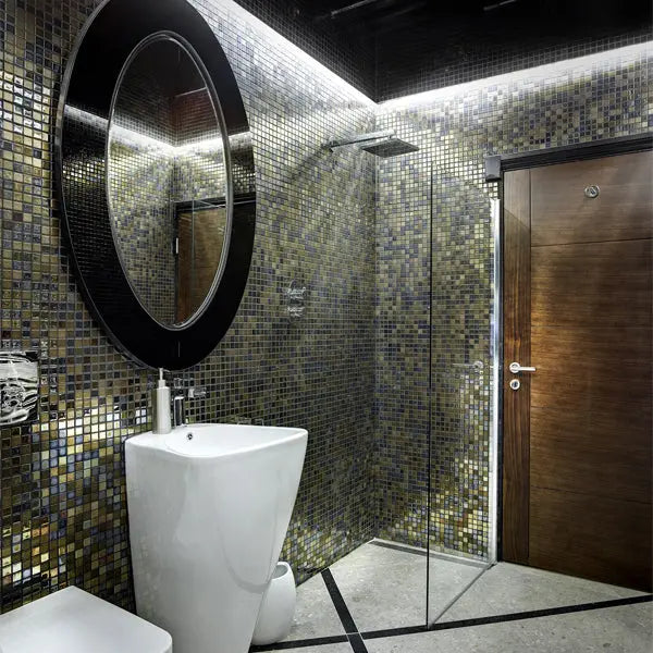 Elite Design Studio - 312x495mm Ezarri Pool Mosaic - Cocktail Alexander 25mm Gloss