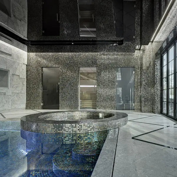 Elite Design Studio - 312x495mm Ezarri Pool Mosaic - Cocktail Alexander 25mm Gloss
