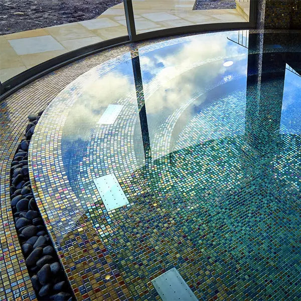 Elite Design Studio - 312x495mm Ezarri Pool Mosaic - Cocktail Alexander 25mm Gloss