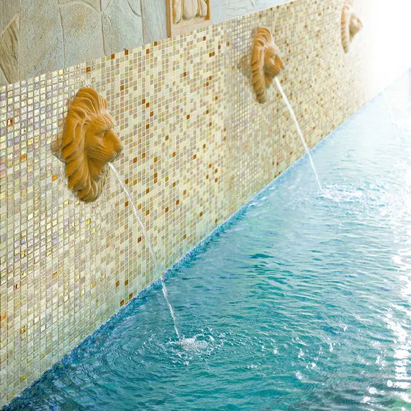 Elite Design Studio - 312x495mm Ezarri Pool Mosaic - Cocktail Bellini 25mm Gloss
