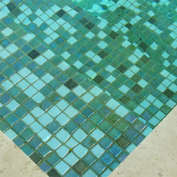 Elite Design Studio - 312x495mm Ezarri Pool Mosaic - Cocktail Grasshopper 25mm Gloss