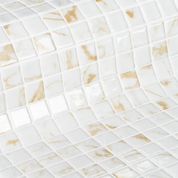 Elite Design Studio - 312x495mm Ezarri Pool Mosaic - Gemma Quartz 25mm Gloss