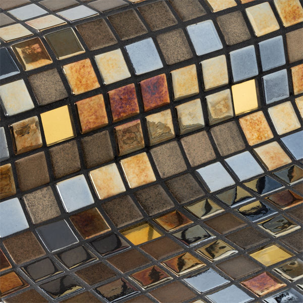 312x495mm Ezarri Pool Mosaic - Gold Alexander Gold 25mm Gloss