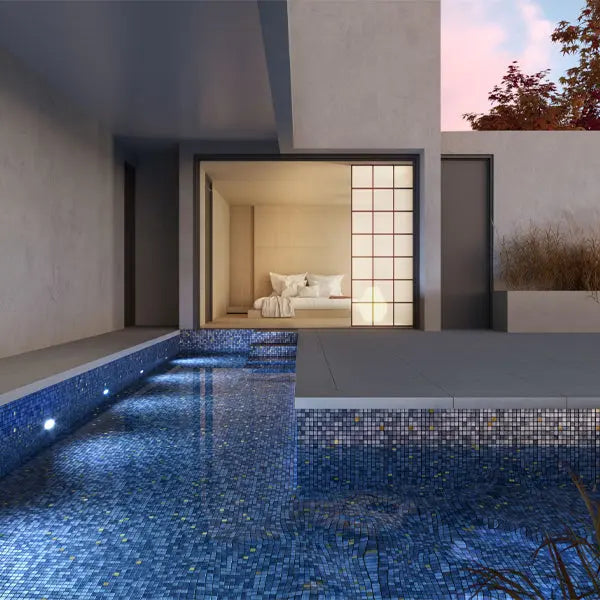 Elite Design Studio - 312x495mm Ezarri Pool Mosaic - Gold Capicorn Gold 25mm Gloss