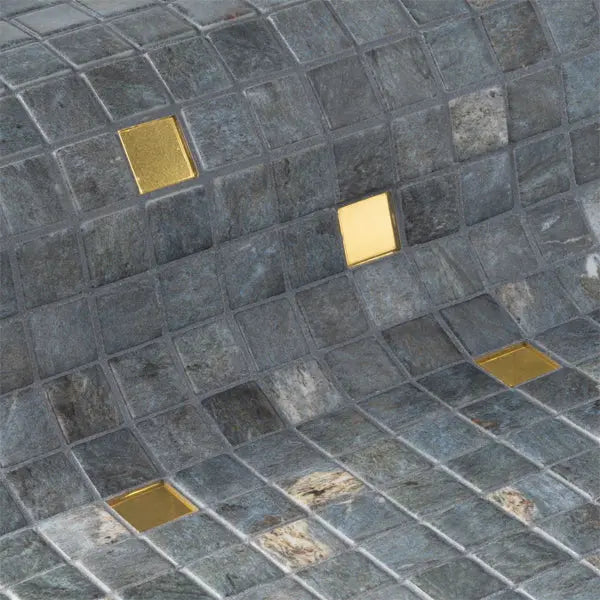 Elite Design Studio - 312x495mm Ezarri Pool Mosaic - Gold Dolerite Gold 25mm Gloss