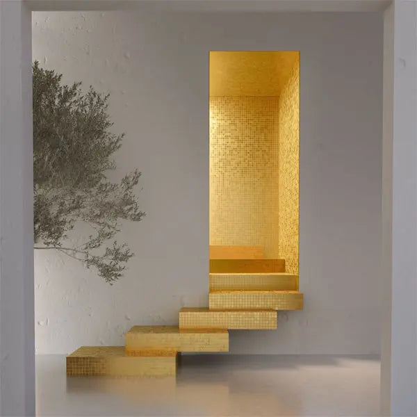 Elite Design Studio - 312x495mm Ezarri Pool Mosaic - Gold Gold 25mm Gloss