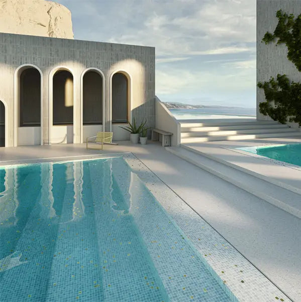 Elite Design Studio - 312x495mm Ezarri Pool Mosaic - Gold Perla Gold 25mm Gloss