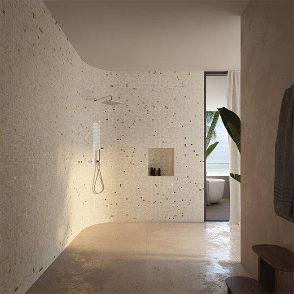 312x495mm Ezarri Pool Mosaic - Gold Sponge Gold 25mm Gloss
