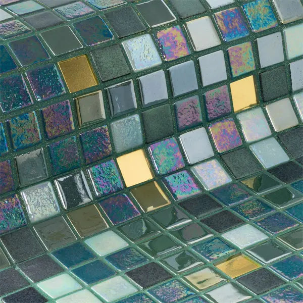 Elite Design Studio - 312x495mm Ezarri Pool Mosaic - Gold Tomahawk Gold 25mm Gloss