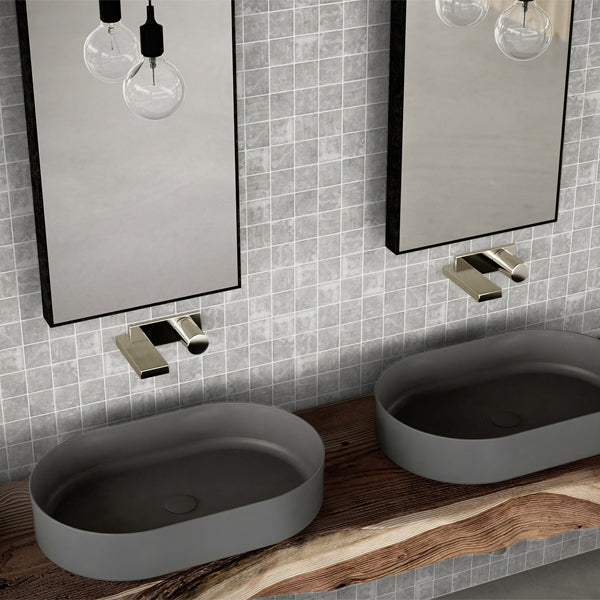 365x365mm Ezarri Pool Mosaic - Zen Stone Ash 50mm Matt