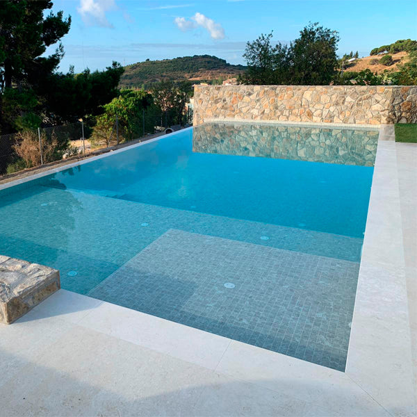 365x365mm Ezarri Pool Mosaic - Zen Stone Ash 50mm Matt