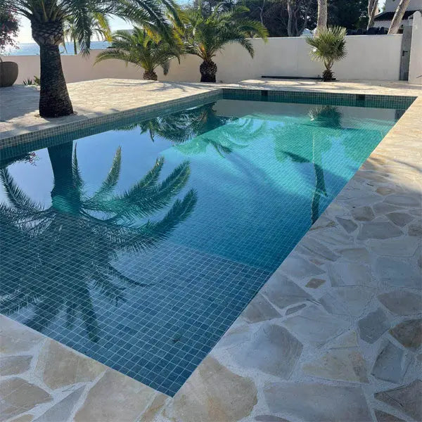 Elite Design Studio - 365x365mm Ezarri Pool Mosaic - Zen Stone Bali Stone 50mm Matt