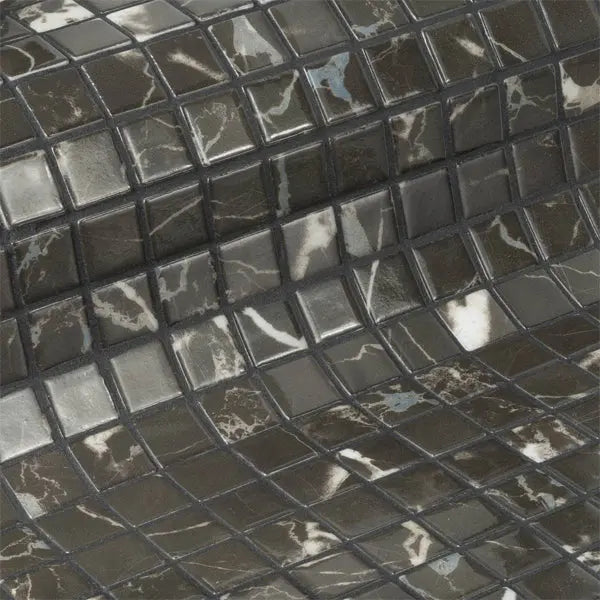 Elite Design Studio - 312x495mm Ezarri Pool Mosaic - Zen Stone Black Marble 25mm Matt