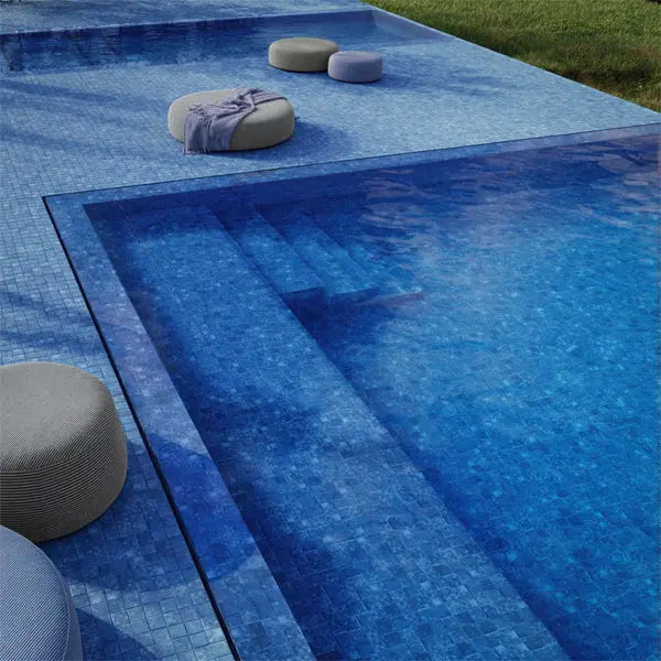 Elite Design Studio - 365x365mm Ezarri Pool Mosaic - Zen Stone Bluestone 50mm Matt