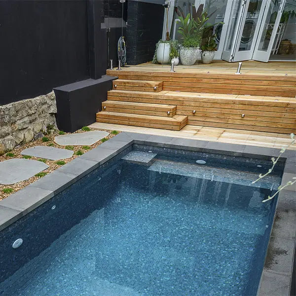 Elite Design Studio - 312x495mm Ezarri Pool Mosaic - Zen Stone Dolerite 25mm Matt