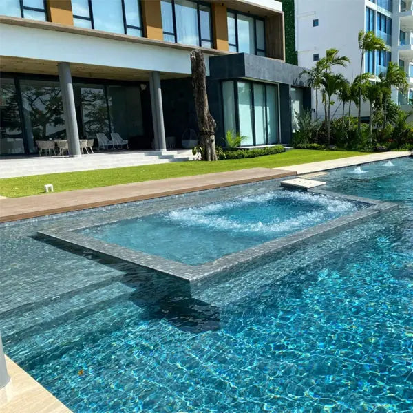 Elite Design Studio - 365x365mm Ezarri Pool Mosaic - Zen Stone Dolerite 50mm Matt