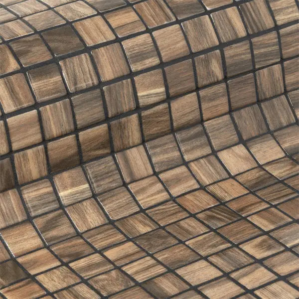 Elite Design Studio - 312x495mm Ezarri Pool Mosaic - Zen Stone Wood Palisandro 25mm Matt