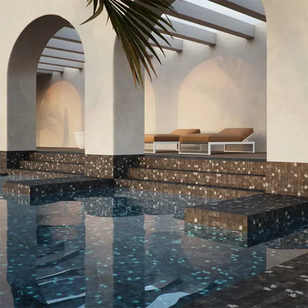 Elite Design Studio - 365x365mm Ezarri Pool Mosaic - Zen Stone Phyllite 50mm Matt
