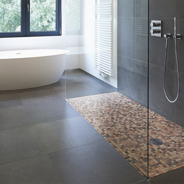 312x495mm Ezarri Pool Mosaic - Zen Stone Riverstone 25mm Matt