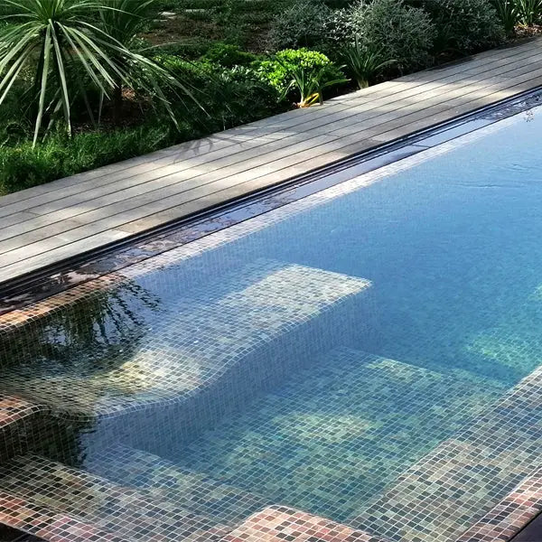 Elite Design Studio - 312x495mm Ezarri Pool Mosaic - Zen Stone Riverstone 25mm Matt