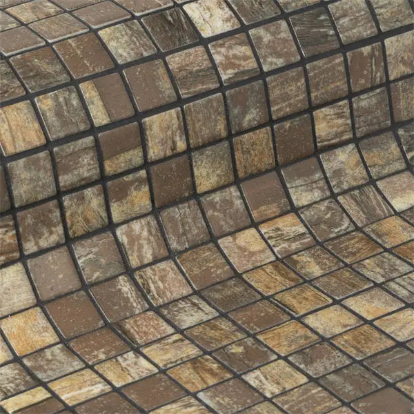 Elite Design Studio - 312x495mm Ezarri Pool Mosaic - Zen Wood Rustic 25mm Matt