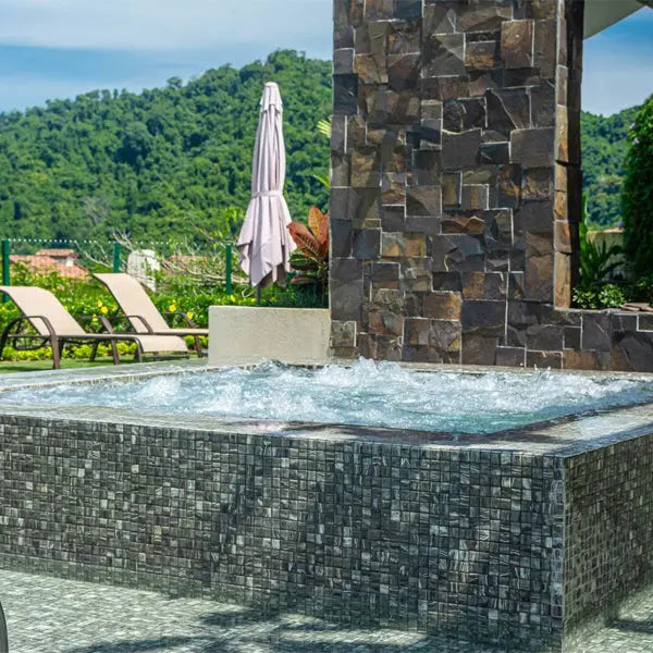 Elite Design Studio - 312x495mm Ezarri Pool Mosaic - Zen Stone Tigrato 25mm Safe (Anti-Slip)