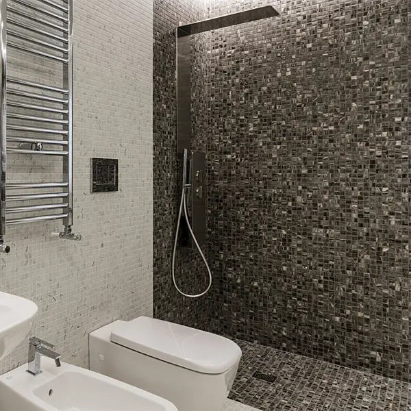 Elite Design Studio - 312x495mm Ezarri Pool Mosaic - Zen Stone Tigrato 25mm Safe (Anti-Slip)