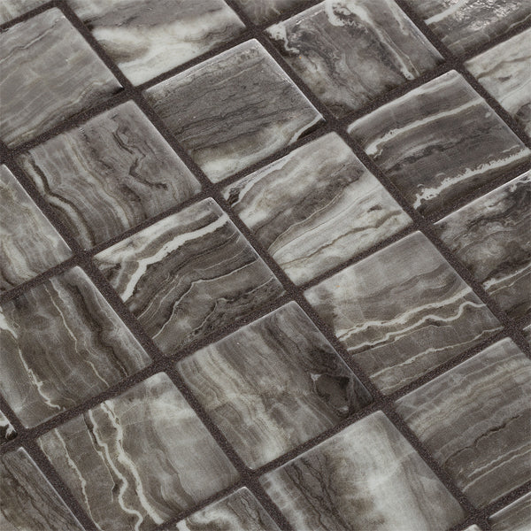 365x365mm Ezarri Pool Mosaic - Zen Stone Tigrato 50mm Matt