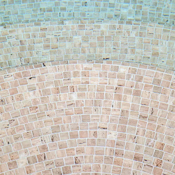Elite Design Studio - 312x495mm Ezarri Pool Mosaic - Zen Stone Travertino 25mm Safe (Anti-Slip)
