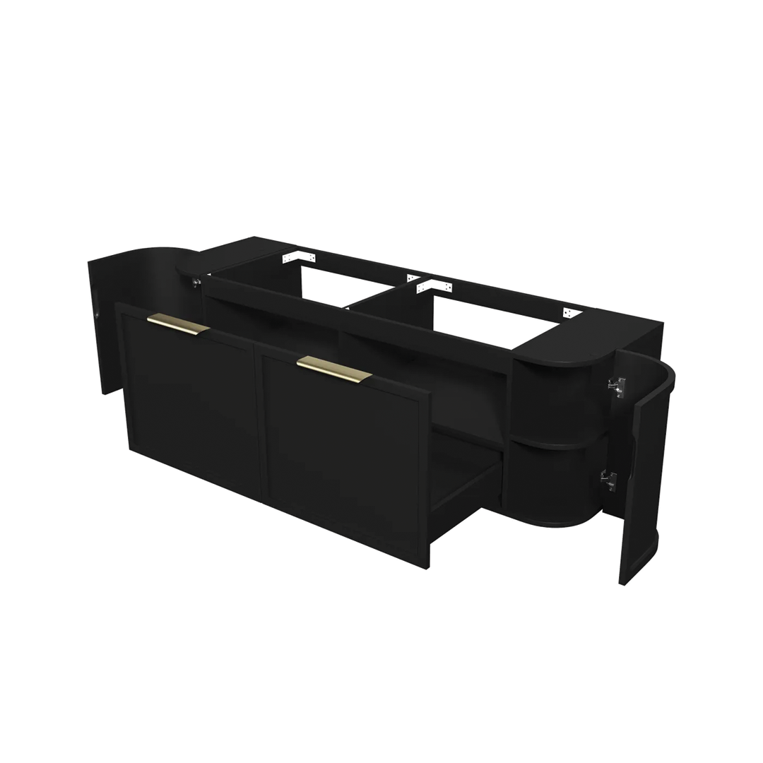 Otti - 1488wx450hx452d Hampshire Satin Black 1500mm Wall Hung Vanity (Cabinet Only)