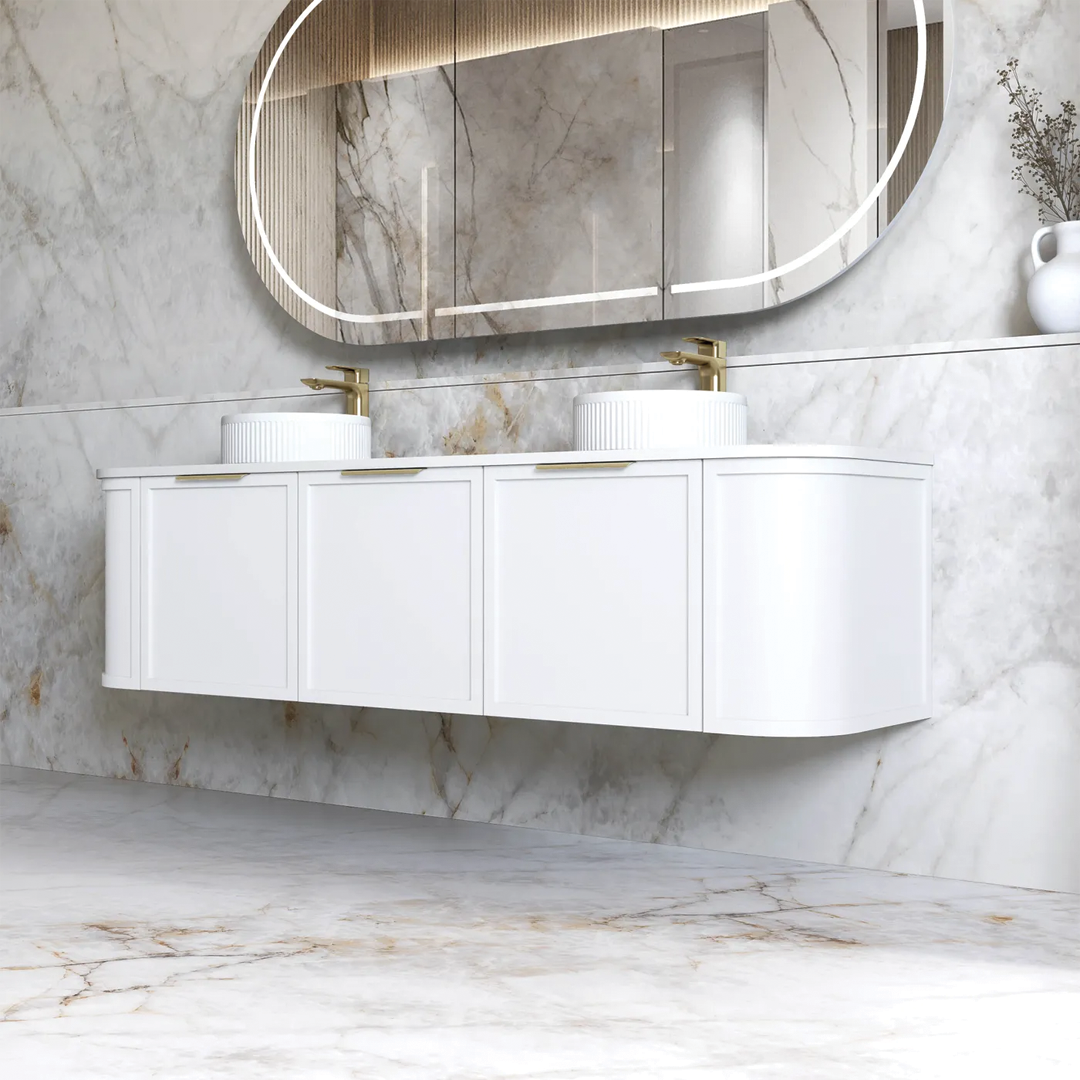 Otti - 1788wx450hx452d Hampshire Satin White 1800mm Wall Hung Vanity (Cabinet Only)