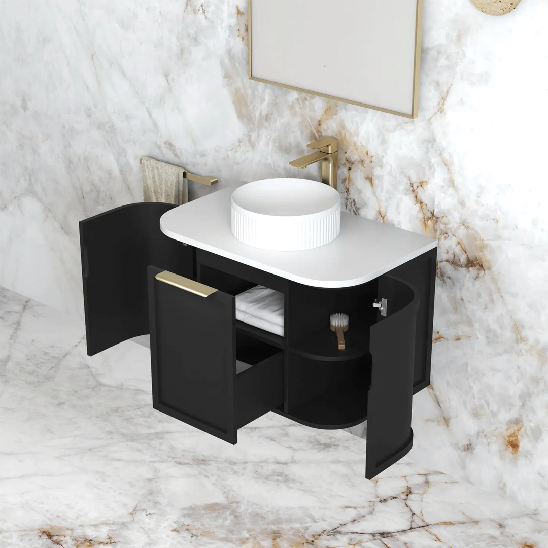 Otti - 738wx450hx452d Hampshire Satin White 750mm Wall Hung Vanity (Cabinet Only)