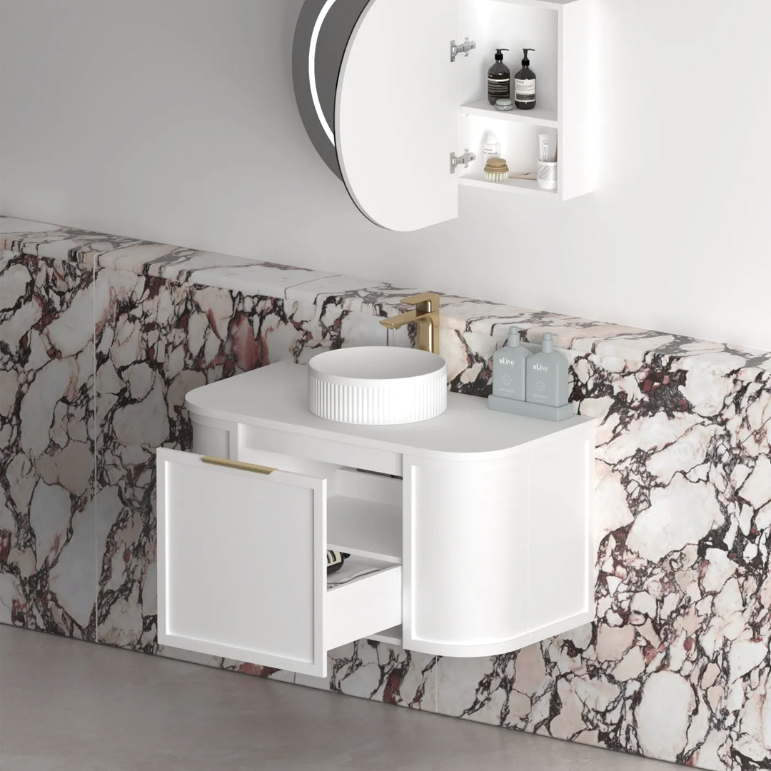 Otti - 888wx450hx452d Hampshire Satin White 900mm Wall Hung Vanity (Cabinet Only)
