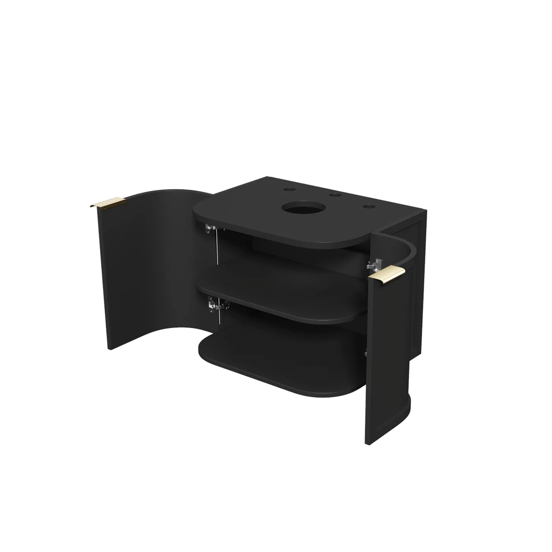 Otti - 592wx450hx452d Hampshire Satin Black 600mm Wall Hung Vanity (Cabinet Only)
