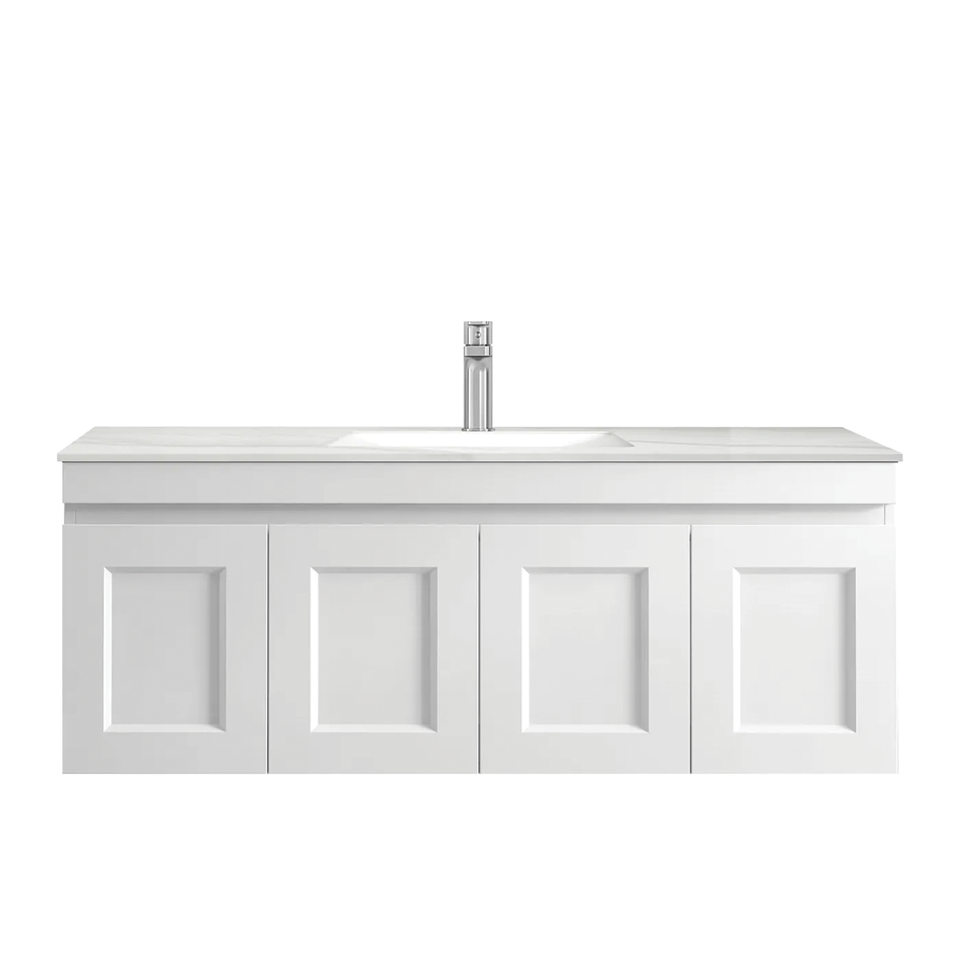 Otti - 1200wx445hx455d Hampton Mark II Satin White 1200mm Wall Hung Vanity (Cabinet Only)