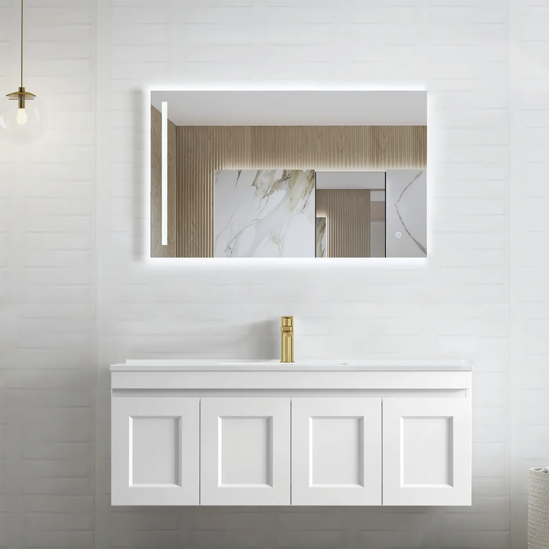 Otti - 1200wx445hx455d Hampton Mark II Satin White 1200mm Wall Hung Vanity (Cabinet Only)