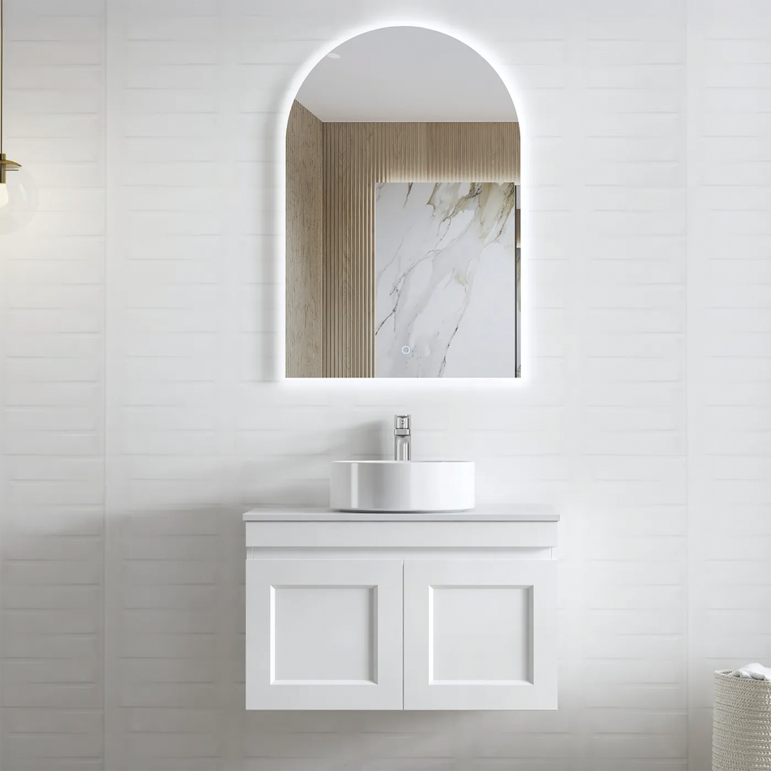 Otti - 750wx445hx455d Hampton Mark II Satin White 750mm Wall Hung Vanity (Cabinet Only)