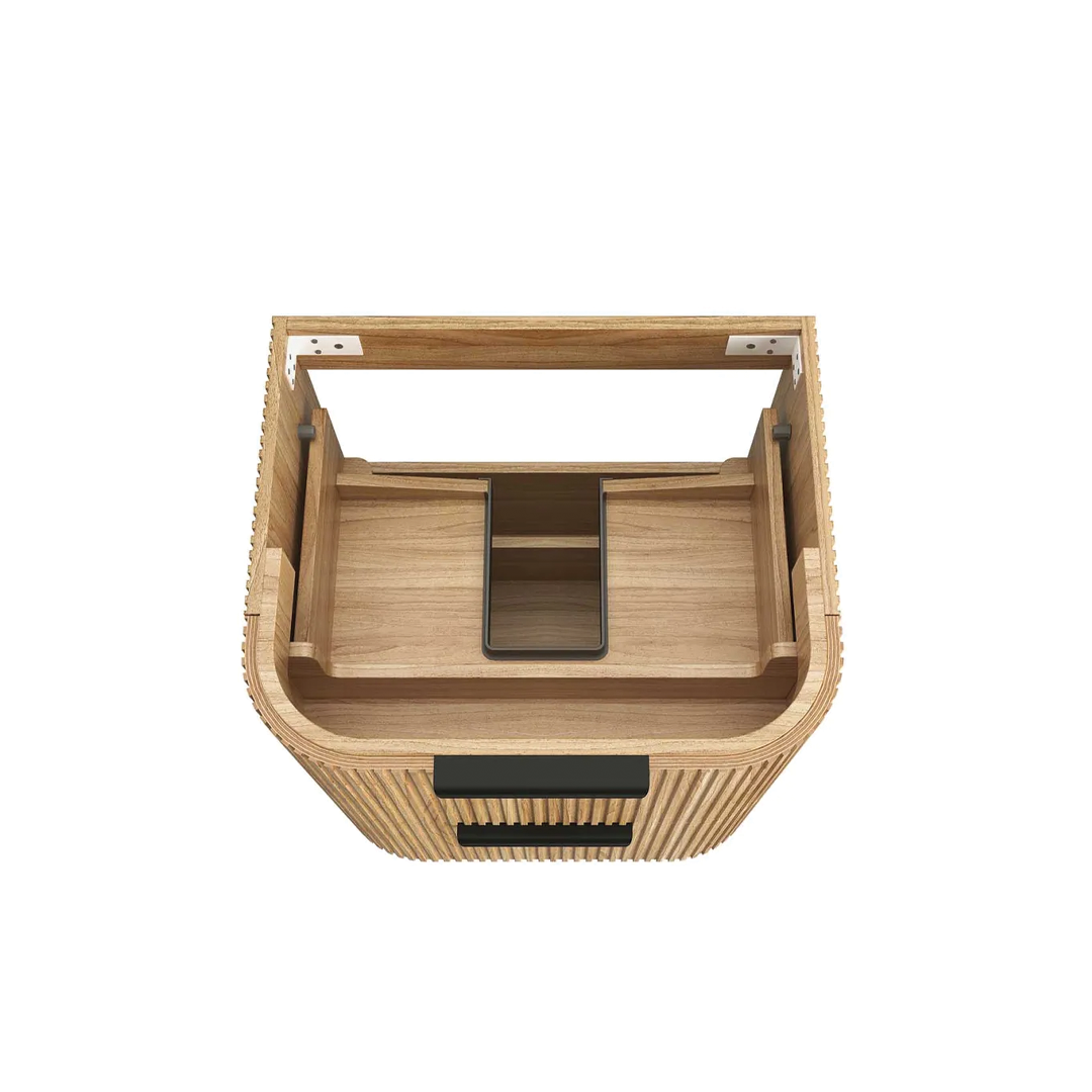 Otti - 580wx550hx490d Havana 600mm Woodland Oak Fluted Wall Hung Curve Vanity (Cabinet Only)