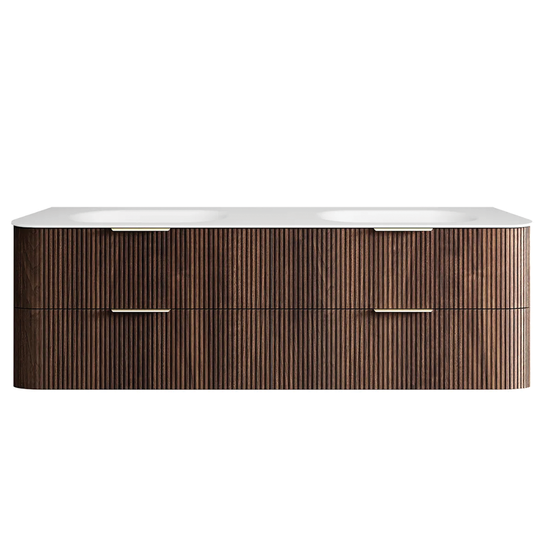 Otti - 1780wx550hx490d Havana 1800mm Sable Walnut Fluted Wall Hung Curve Vanity (Cabinet Only) (Copy)