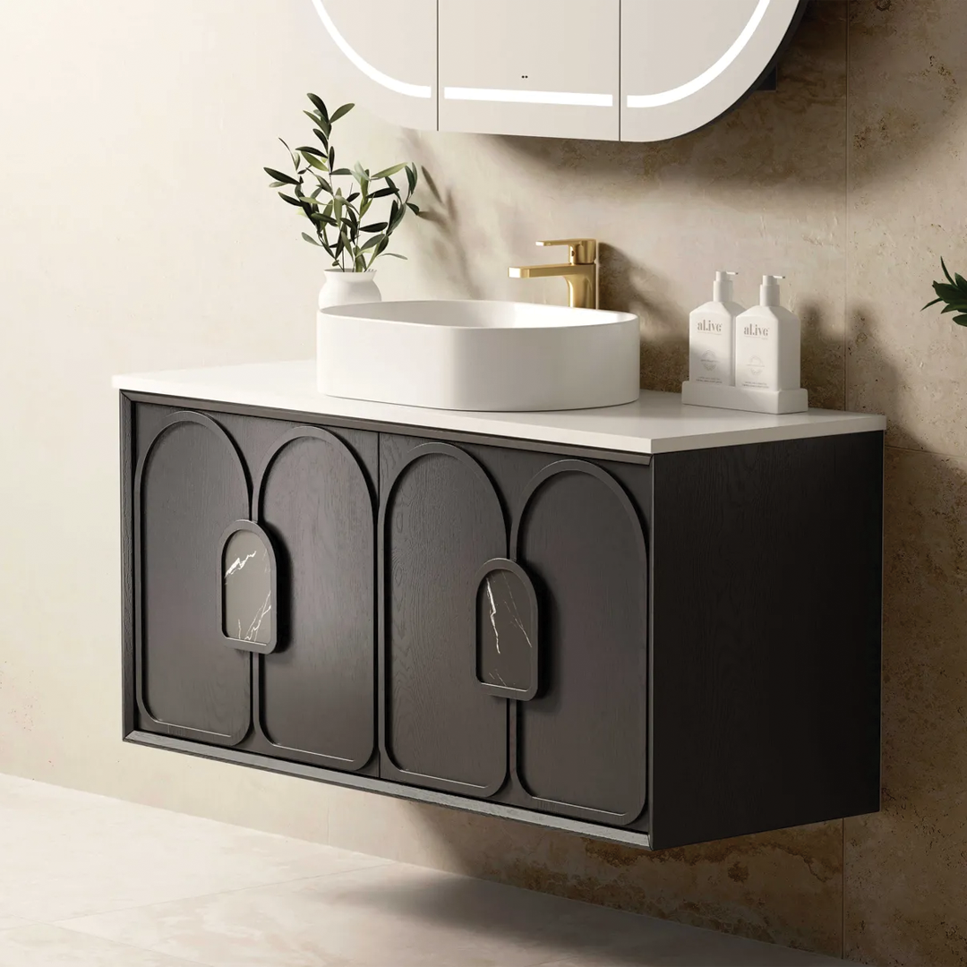 Otti - 1190wx550hx460d Laguna 1200mm Black Oak Wall Hung Vanity (Cabinet Only)