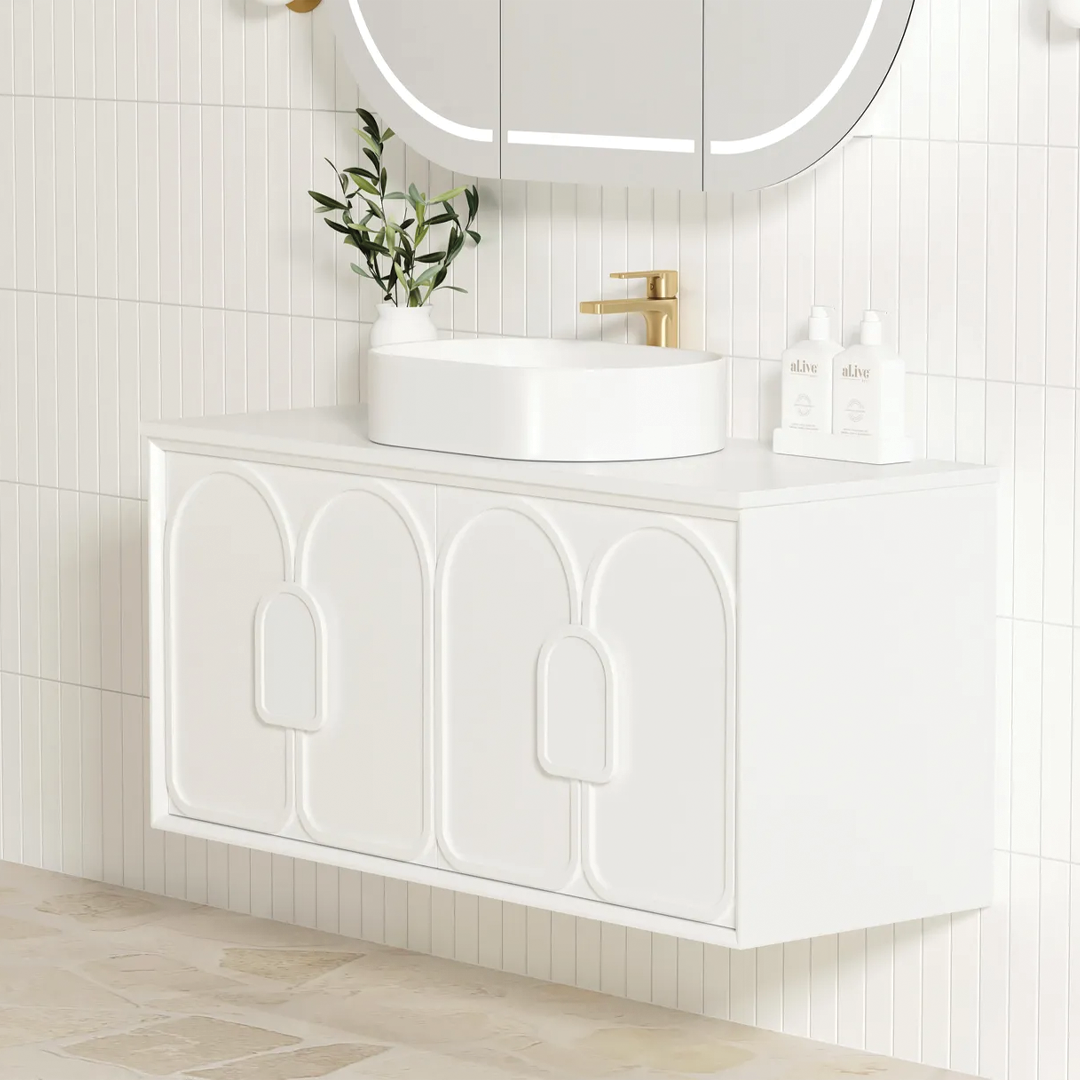 Otti - 1190wx550hx460d Laguna 1200mm Matt White Wall Hung Vanity (Cabinet Only)