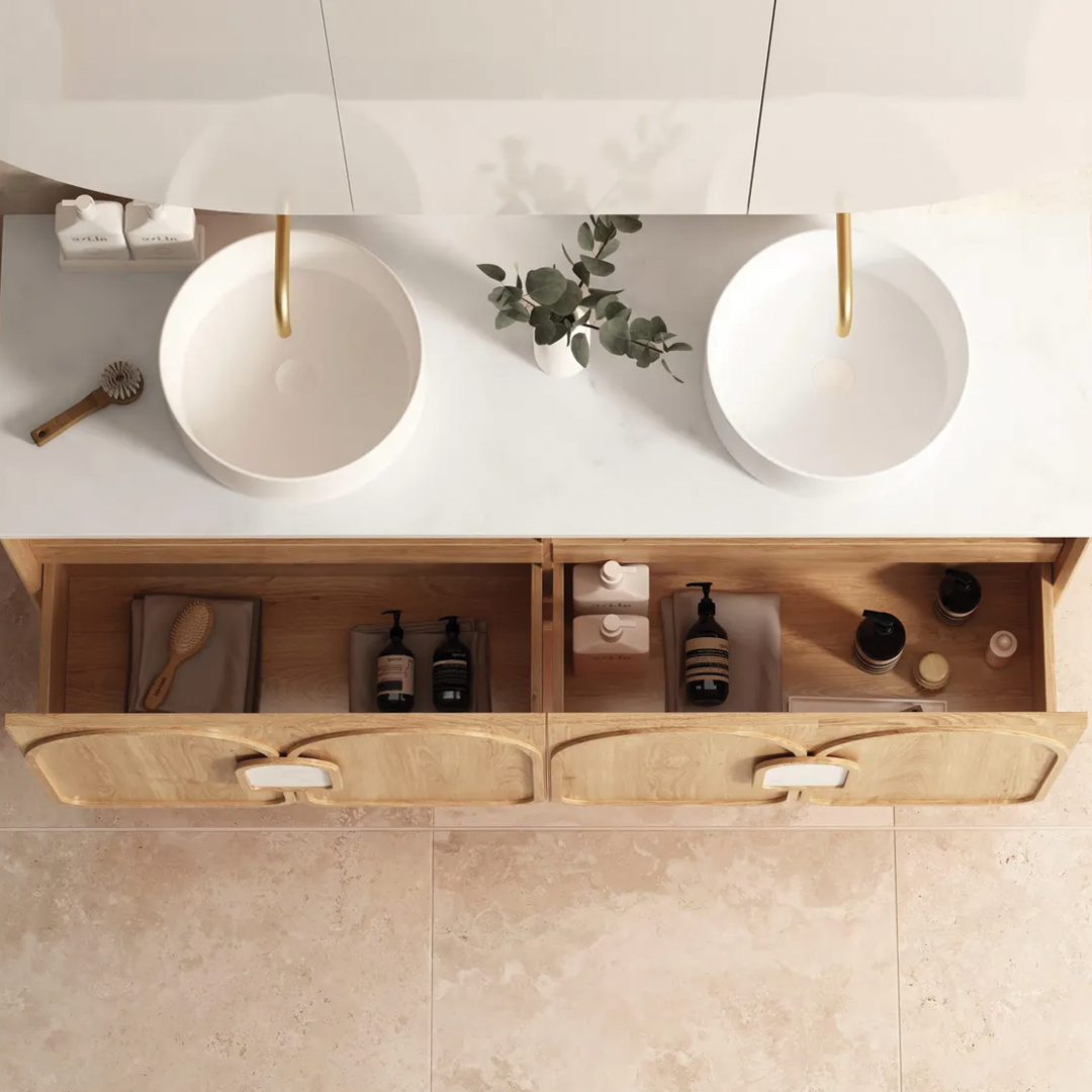 Otti - 1490wx550hx460d Laguna 1500mm Natural Oak Wall Hung Vanity (Cabinet Only)