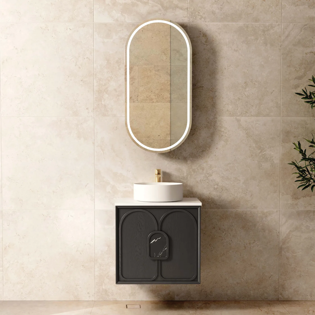 Otti - 590wx550hx460d Laguna Black Oak Mark II 600mm Wall Hung Vanity (Cabinet Only)