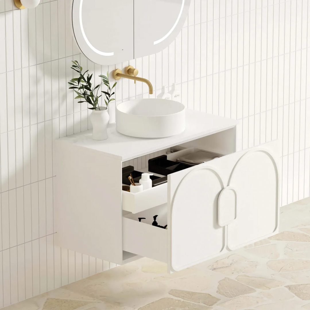 Otti - 890wx550hx460d Laguna 900mm Matt White Mark II Wall Hung Vanity (Cabinet Only)