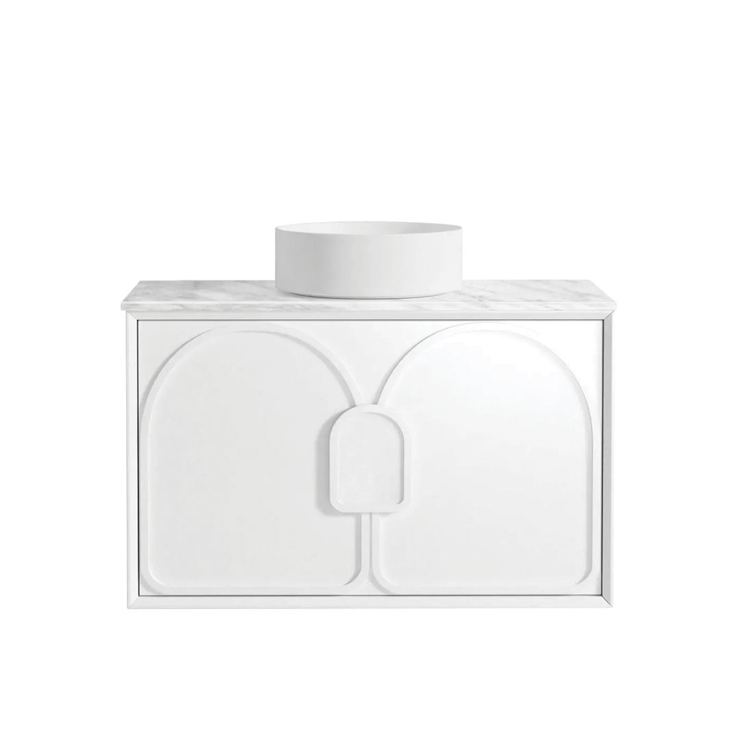 Otti - 890wx550hx460d Laguna 900mm Matt White Mark II Wall Hung Vanity (Cabinet Only)