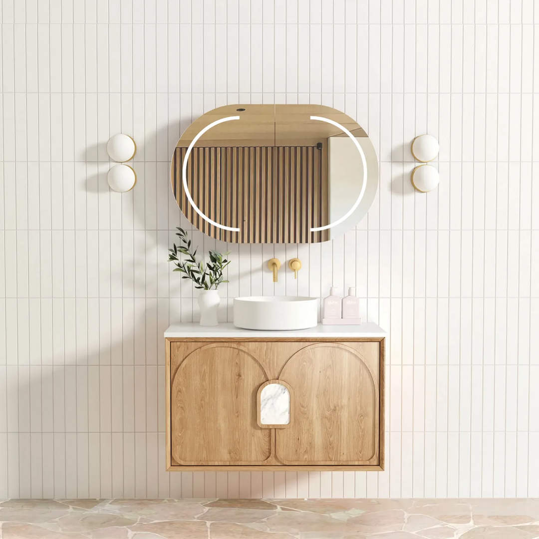 Otti - 890wx550hx460d Laguna 900mm Natural Oak Mark II Wall Hung Vanity (Cabinet Only)